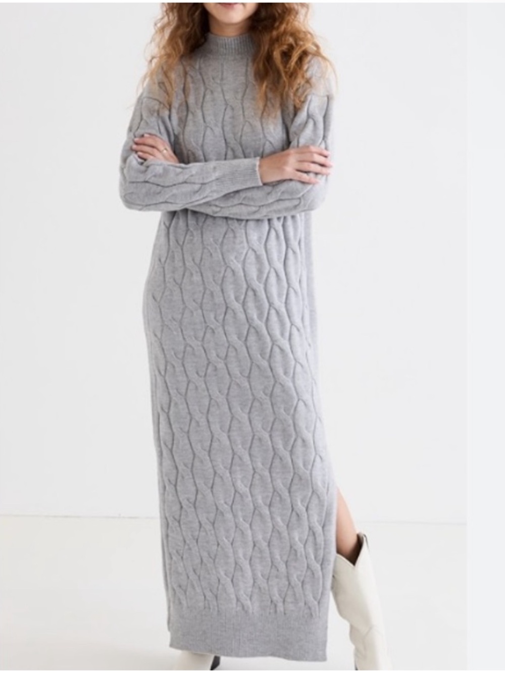 Line & Dot Dorothy Sweater Dress Long Cable Knit Maxi